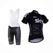 2017 Ropa Ciclismo Sky Negro Mangas Corta y Culotte Corto