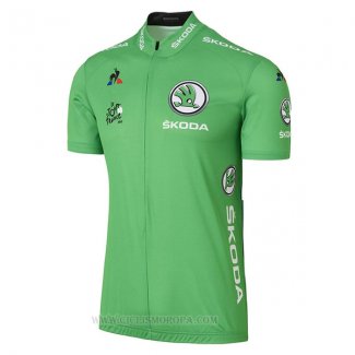 2017 Ropa Ciclismo Tour De France Verde Mangas Corta y Culotte Corto