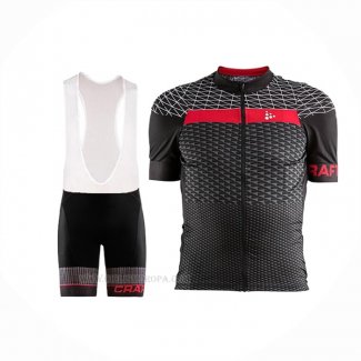 2018 Ropa Ciclismo Craft Route Negro Rojo Mangas Corta y Culotte Corto