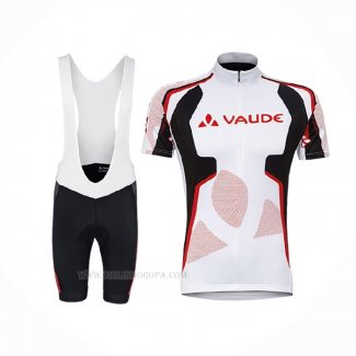 2018 Ropa Ciclismo Vaude Blanco Rojo Mangas Corta y Culotte Corto