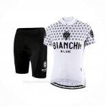2019 Ropa Ciclismo Mujer Bianchi Blanco Mangas Corta y Culotte Corto