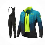 2020 Ropa Ciclismo ALE Azul Claro Amarillo Mangas Largas y Culotte Lunga