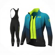 2020 Ropa Ciclismo ALE Azul Claro Amarillo Mangas Largas y Culotte Lunga