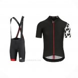 2021 Ropa Ciclismo Assos Negro Blanco Rojo Mangas Corta y Culotte Corto