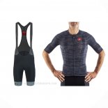 2021 Ropa Ciclismo Castelli Gris Azul Mangas Corta y Culotte Corto