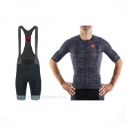 2021 Ropa Ciclismo Castelli Gris Azul Mangas Corta y Culotte Corto
