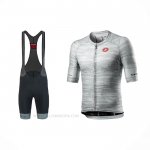 2021 Ropa Ciclismo Castelli Gris Blanco Mangas Corta y Culotte Corto