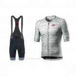 2021 Ropa Ciclismo Castelli Gris Blanco Mangas Corta y Culotte Corto