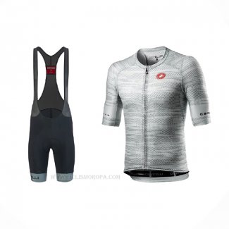 2021 Ropa Ciclismo Castelli Gris Blanco Mangas Corta y Culotte Corto