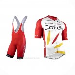2021 Ropa Ciclismo Cofidis Rojo Blanco Mangas Corta y Culotte Corto