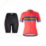 2021 Ropa Ciclismo Mujer Bontrage Naranja Mangas Corta y Culotte Corto
