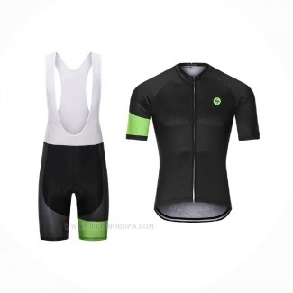 2021 Ropa Ciclismo Steep Negro Verde Mangas Corta y Culotte Corto
