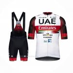 2021 Ropa Ciclismo UAE Negro Blanco Rojo Mangas Corta y Culotte Corto