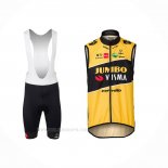 2022 Chalecos Cortavientos Jumbo Visma Amarillo Mangas Corta y Culotte Corto