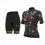 2022 Ropa Ciclismo Mujer ALE Negro Multicolore Mangas Cortas y Culotte Corto
