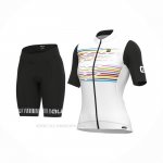 2022 Ropa Ciclismo Mujer ALE Rosa Blanco Mangas Corta y Culotte Corto