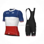 2023 Ropa Ciclismo Groupama-FDJ Campeon Francia Azul Blanco Rojo Mangas Cortas y Culotte Corto