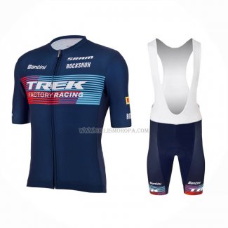 2023 Ropa Ciclismo Trek Factory Azul Mangas Cortas y Culotte Corto