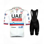 2024 Ropa Ciclismo UAE Slovenia Campeon Blanco Mangas Cortas y Culotte Corto