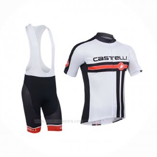 2013 Ropa Ciclismo Castelli Blanco Mangas Corta y Culotte Corto