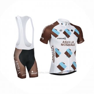 2014 Ropa Ciclismo Ag2rla Marron Mangas Corta y Culotte Corto