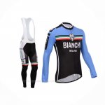 2014 Ropa Ciclismo Bianchi Negro Azur Mangas Largas y Culotte Lunga