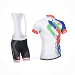 2014 Ropa Ciclismo Castelli Blanco Azul Mangas Corta y Culotte Corto
