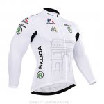 2015 Ropa Ciclismo Tour De France Blanco Mangas Largas y Culotte Lunga