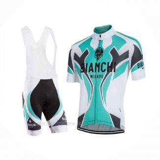 2016 Ropa Ciclismo Bianchi Azur Blanco Mangas Corta y Culotte Corto