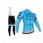 2016 Ropa Ciclismo Cannondale Azul Negro Mangas Largas y Culotte Lunga