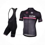2016 Ropa Ciclismo Giro d'Italia Negro Rojo Mangas Corta y Culotte Corto