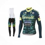 2016 Ropa Ciclismo Tinkoff Saxo Bank Amarillo Verde Mangas Largas y Culotte Lunga