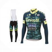 2016 Ropa Ciclismo Tinkoff Saxo Bank Amarillo Verde Mangas Largas y Culotte Lunga