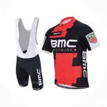2017 Ropa Ciclismo BMC Rojo Negro Mangas Corta y Culotte Corto