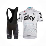 2017 Ropa Ciclismo Sky Blanco Mangas Corta y Culotte Corto