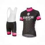 2018 Ropa Ciclismo Bianchi Nevola Negro Rosa Mangas Corta y Culotte Corto