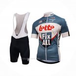 2018 Ropa Ciclismo Lotto Fix All Blanco Azul Mangas Corta y Culotte Corto