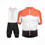 2018 Ropa Ciclismo POC Naranja Blanco Negro Mangas Corta y Culotte Corto