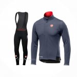 2019 Ropa Ciclismo Castelli Gris Rojo Mangas Largas y Culotte Lunga