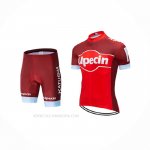 2019 Ropa Ciclismo Katusha Alpecin Rojo Blanco Mangas Corta y Culotte Corto