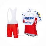 2020 Ropa Ciclismo Deceuninck Quick Step Blanco Rojo Mangas Corta y Culotte Corto