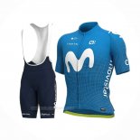 2020 Ropa Ciclismo Movistar Blanco Azul Mangas Corta y Culotte Corto