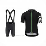 2021 Ropa Ciclismo Assos Negro Blanco Verde Mangas Corta y Culotte Corto