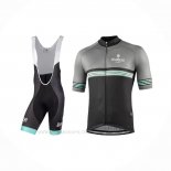 2021 Ropa Ciclismo Bianchi Gris Mangas Corta y Culotte Corto