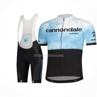 2021 Ropa Ciclismo Cannondale Azul Claro Negro Mangas Cortas y Culotte ioui008