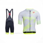 2021 Ropa Ciclismo Castelli Luz Amarillo Blanco Mangas Corta y Culotte Corto