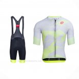 2021 Ropa Ciclismo Castelli Luz Amarillo Blanco Mangas Corta y Culotte Corto