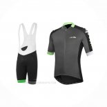 2021 Ropa Ciclismo RH+ Gris Verde Mangas Corta y Culotte Corto