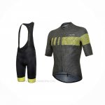 2021 Ropa Ciclismo RH+ Negro Amarillo Mangas Corta y Culotte Corto