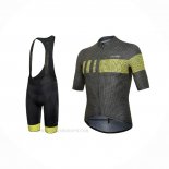 2021 Ropa Ciclismo RH+ Negro Amarillo Mangas Corta y Culotte Corto